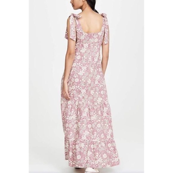 NWT Free People In The Fields Floral Pink Tiered Maxi Dress size small - Picture 4 of 9